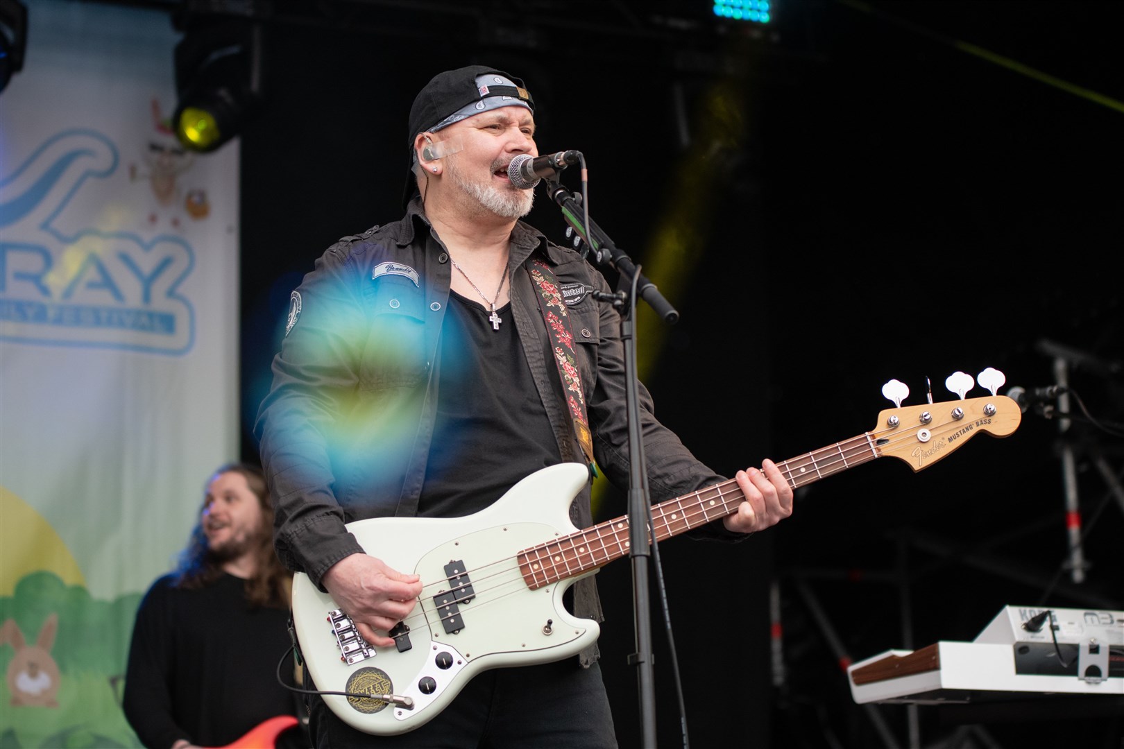 Bassist Lee Small from Sweet on the main stage at MacMoray on the Sunday afternoon...Picture: Daniel Forsyth