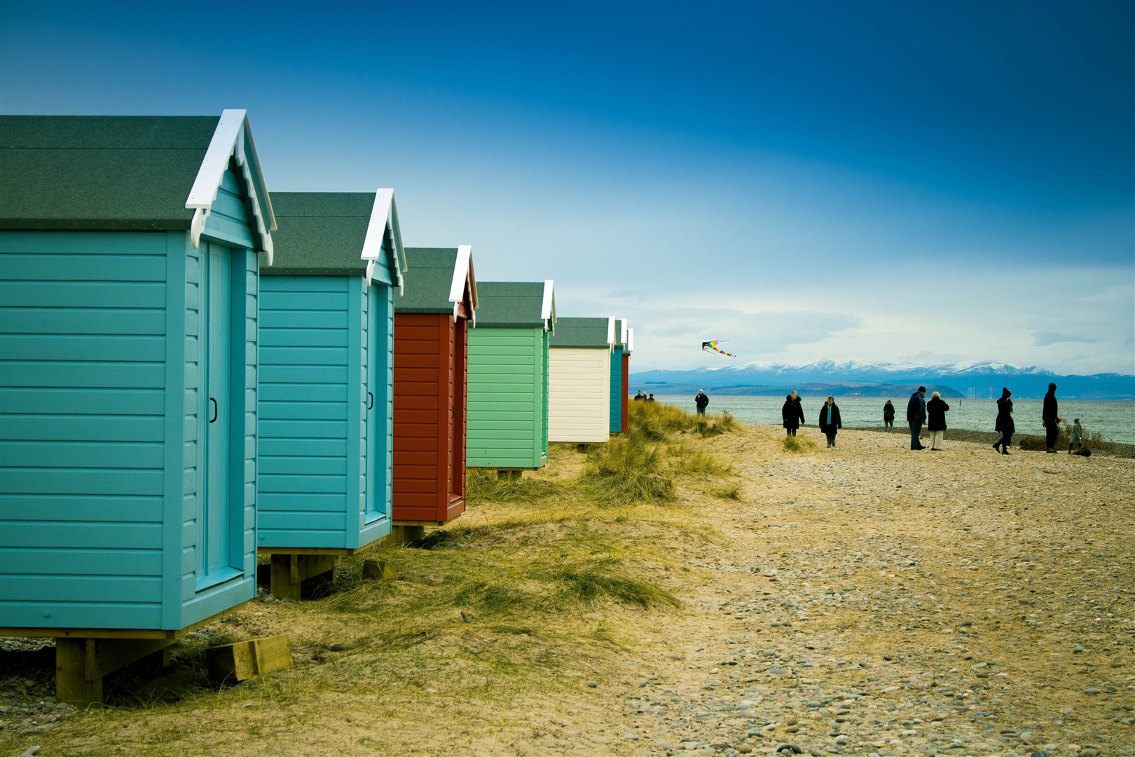 Findhorn beach huts. Paul McMillan