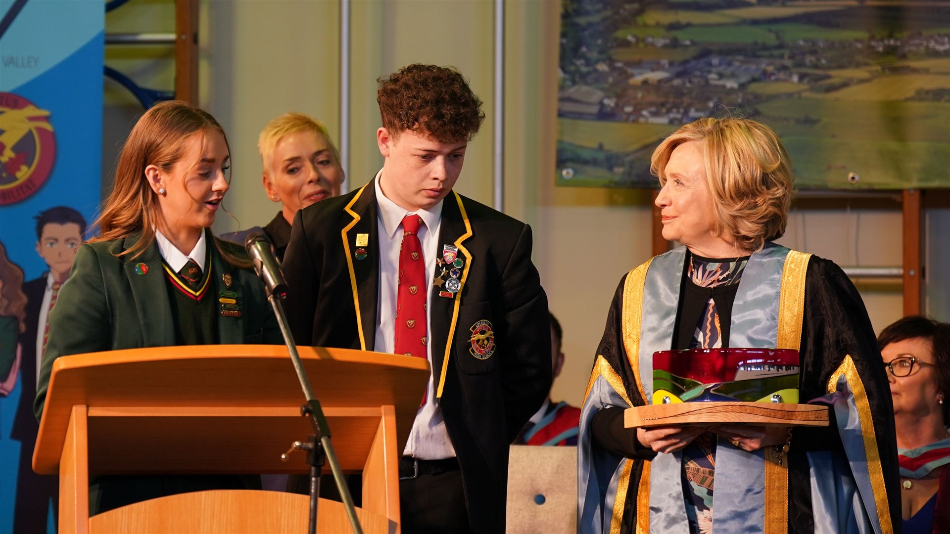 Hillary Clinton attended an education event in Limavady (Niall Carson/PA)