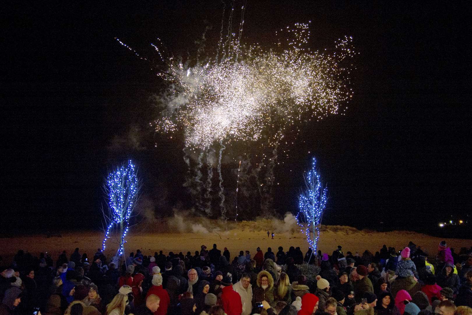 Lossiemouth has become renowned for its community spirit at the Christmas lights event.