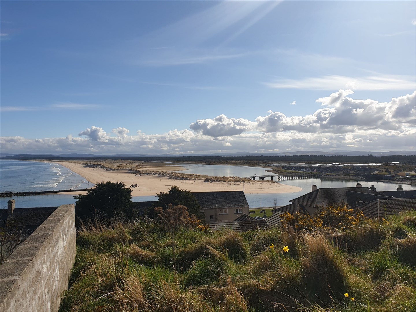 The sun was beating down on Lossiemouth on a surreal lockdown day.