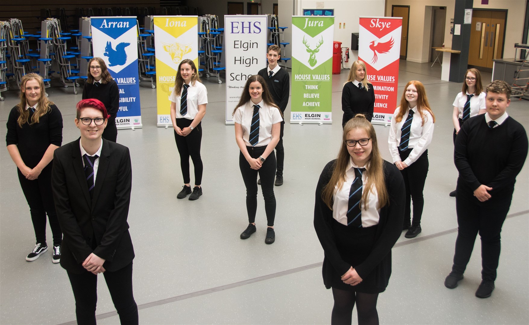 Elgin High School pupils (from left) Abigail Simms, Jenna Milton, Morven McRitchie, Alanna Pich, Lucy Paul, Josh Patinson, Hannah Grimson, Elisabeth Taylor, Madison Lawrence, Lucy Forsyth and Jake Milne. Picture: Becky Saunderson.
