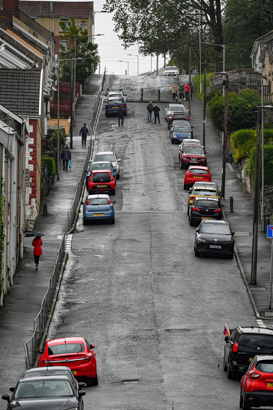 The top of Waun Wen Road, Swansea, where large-scale disorder broke out (Ben Birchall/PA)