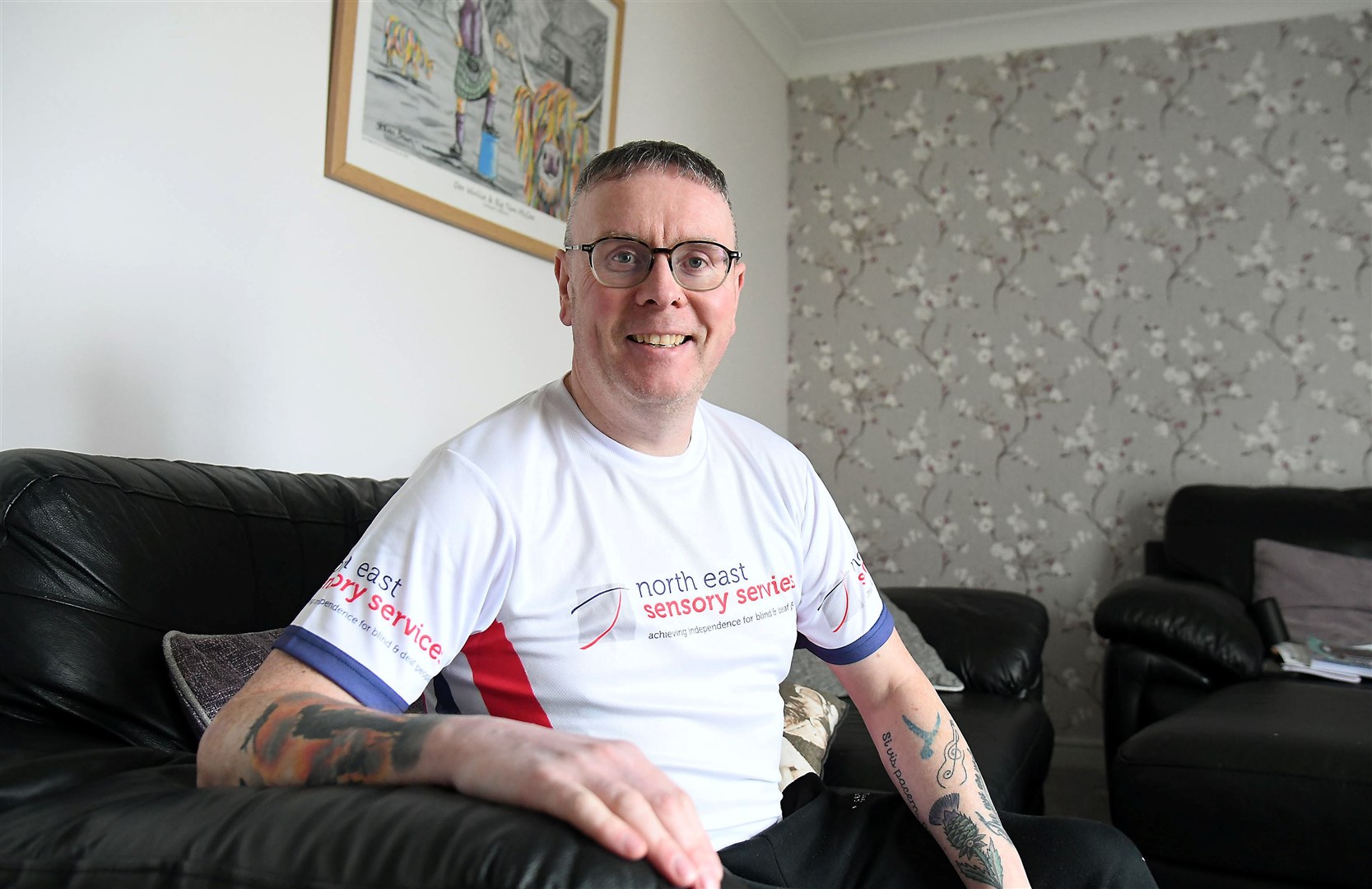 Garry Ritchie, who is visually impaired, will take on 'The Tube Challenge' next month to raise money for North East Sensory Services. Picture: Becky Saunderson.