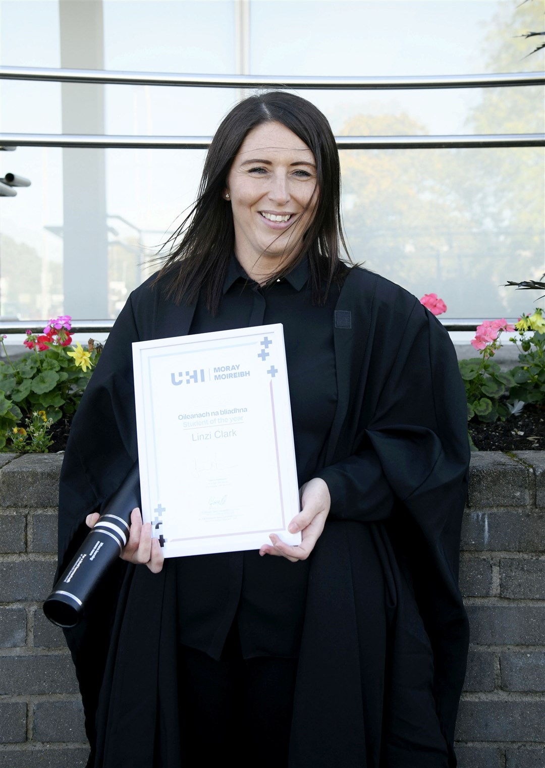 Linzi Clark who won Student of the Year at the University of Highlands and Islands graduation ceremony at Elgin Town Hall on October 7th...Picture: Beth Taylor.