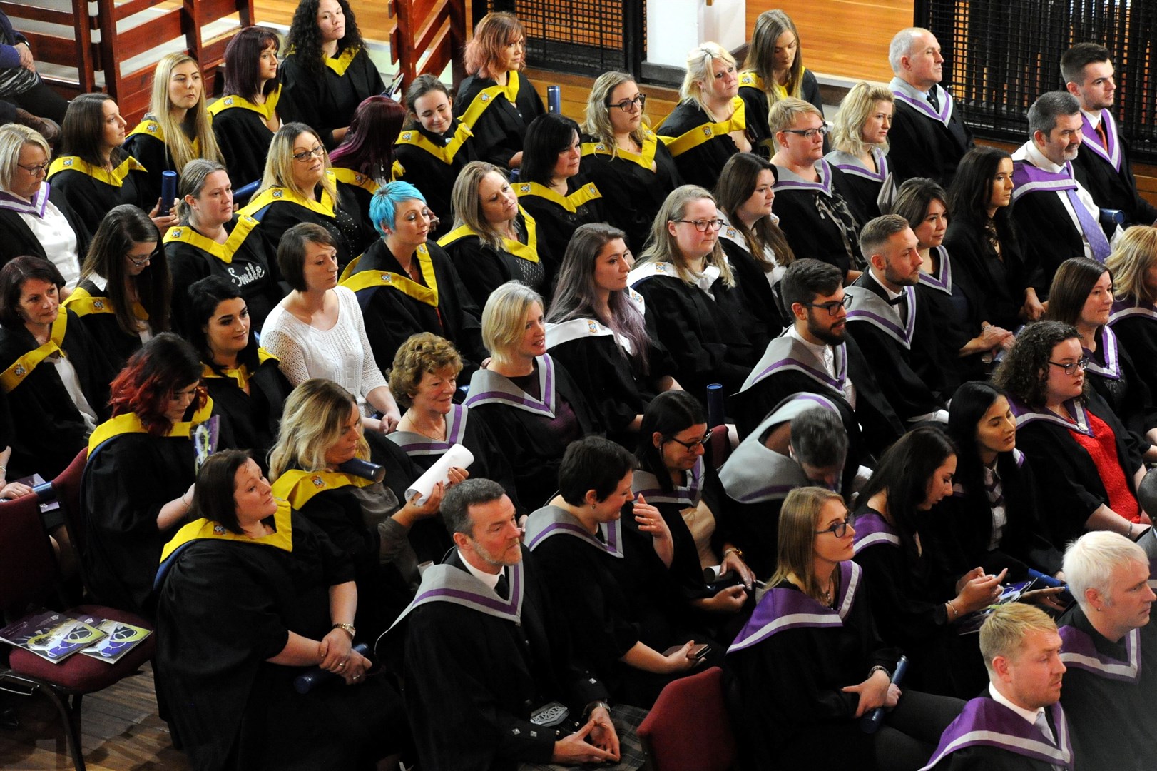 Students from Moray College UHI attend a graduation ceremony in Elgin's Town Hall. Picture: Eric Cormack. Image No. 042442.