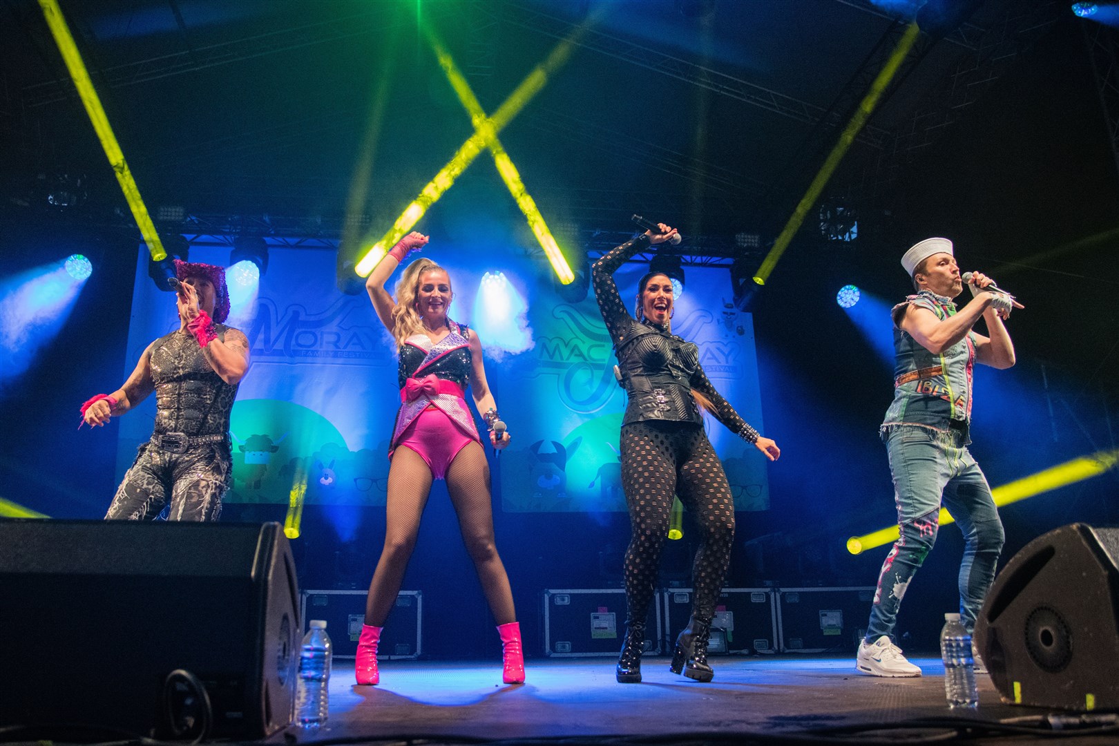 The Vengaboys brought the main stage to a close on the Sunday night of the festival. ..2023 MacMoray Music Festival, held at Cooper Park, Elgin. ..Picture: Daniel Forsyth..