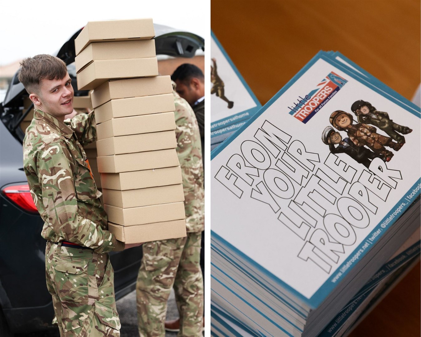 The charity, Little Troopers, has sent Christmas boxes to military children in Lossiemouth.