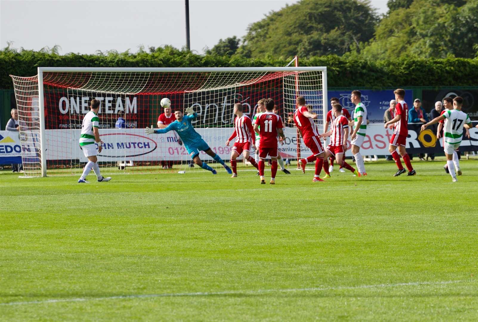 Balint Demus in action in goal for Formartine United against Buckie Thistle this season. Picture: Phil Harman
