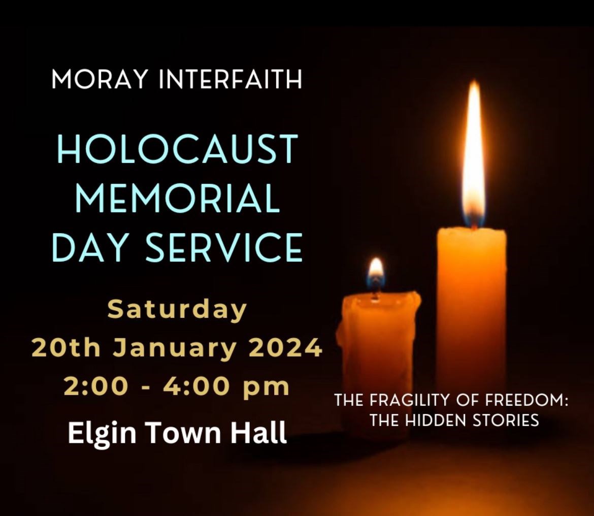 Moray Interfaith is hosting a Holocaust Memorial Day Service at Elgin Town Hall.
