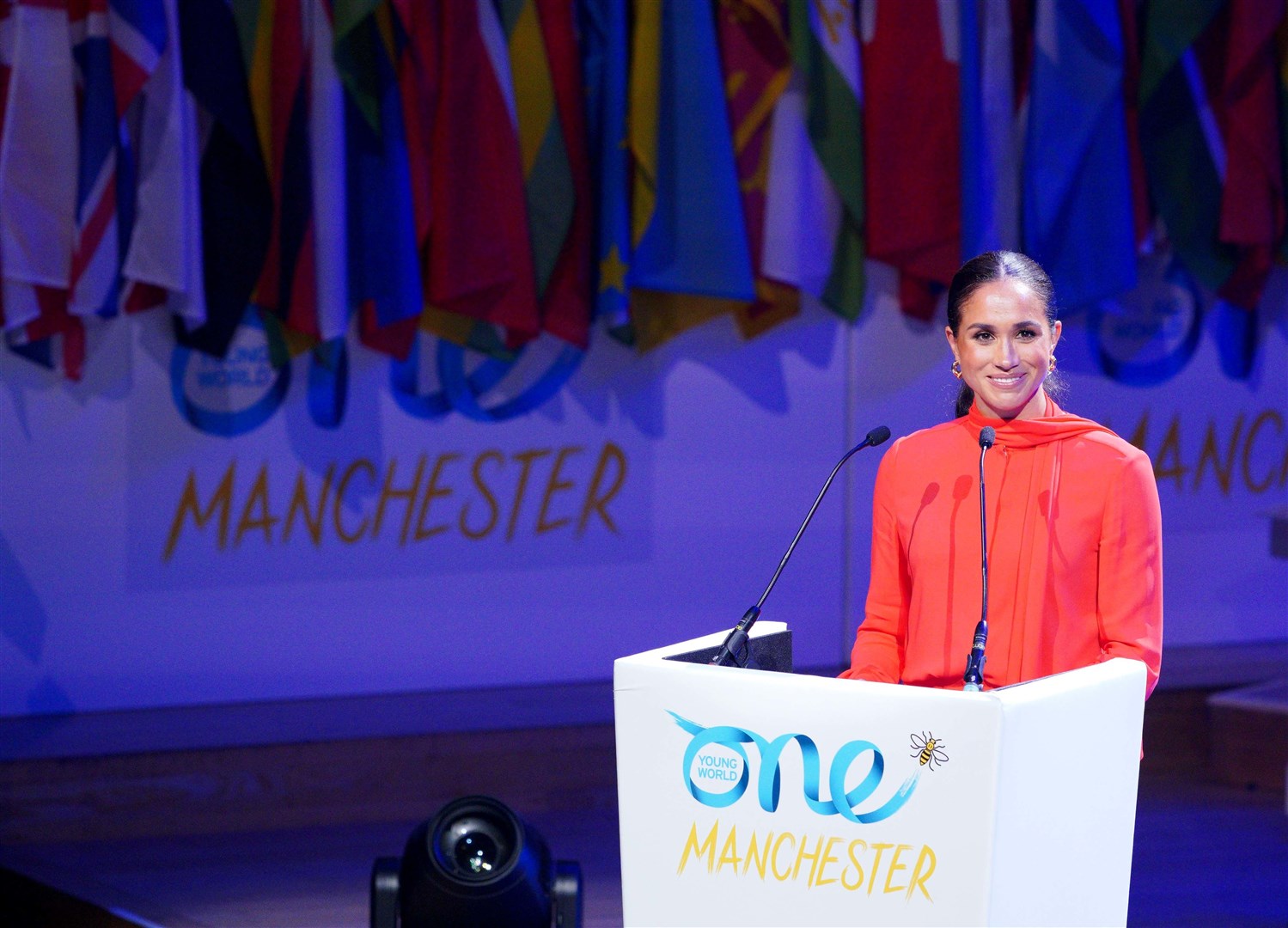 Meghan delivered a speech in Manchester on Monday (Peter Byrne/PA)