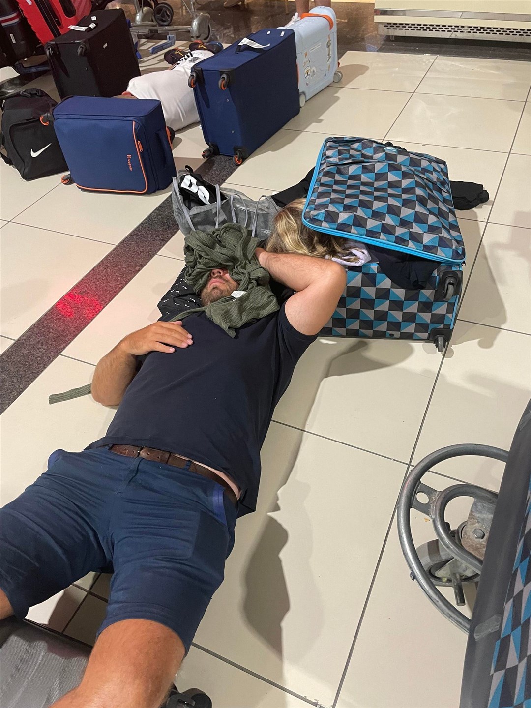 The scenes at Antalya Airport, where people were left sleeping on the floor.