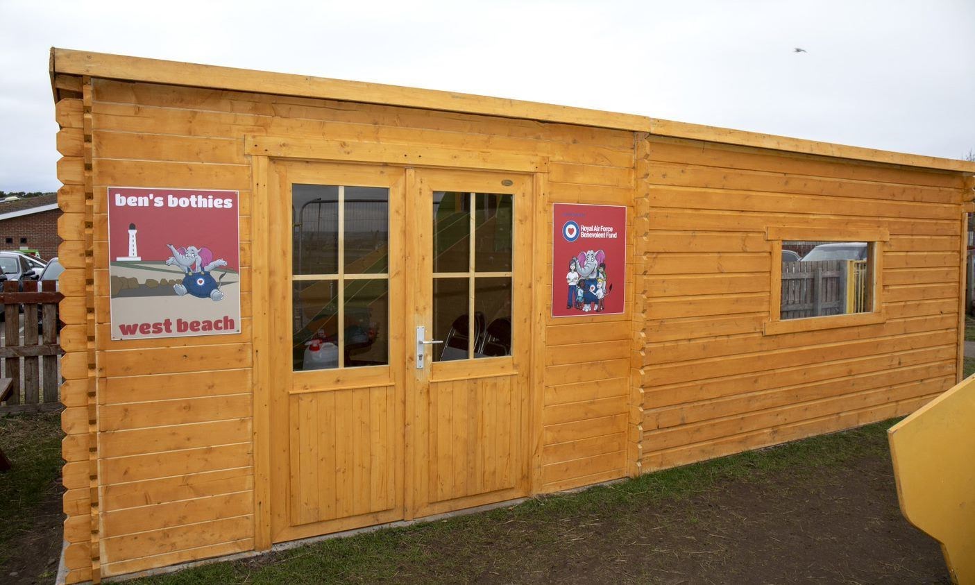 One of the two new outdoor classrooms at the RAF Lossiemouth childcare centre.