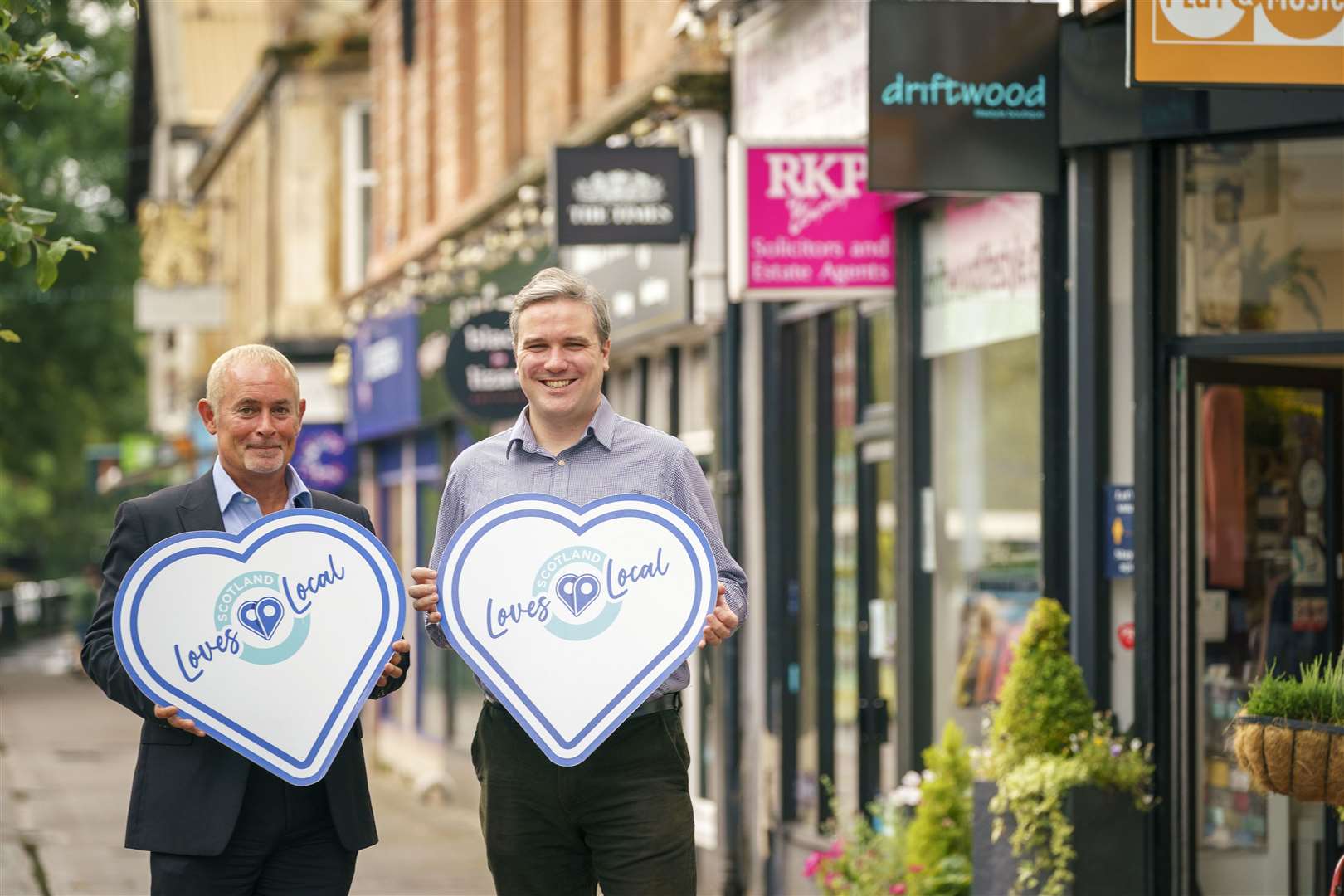Scotland's Community Wealth Minister Tom Arthur (right) with Scotland's Towns Partnership Chief Officer Phil Prentice. Picture: Jamie Simpson / Scotland's Towns Partnership.
