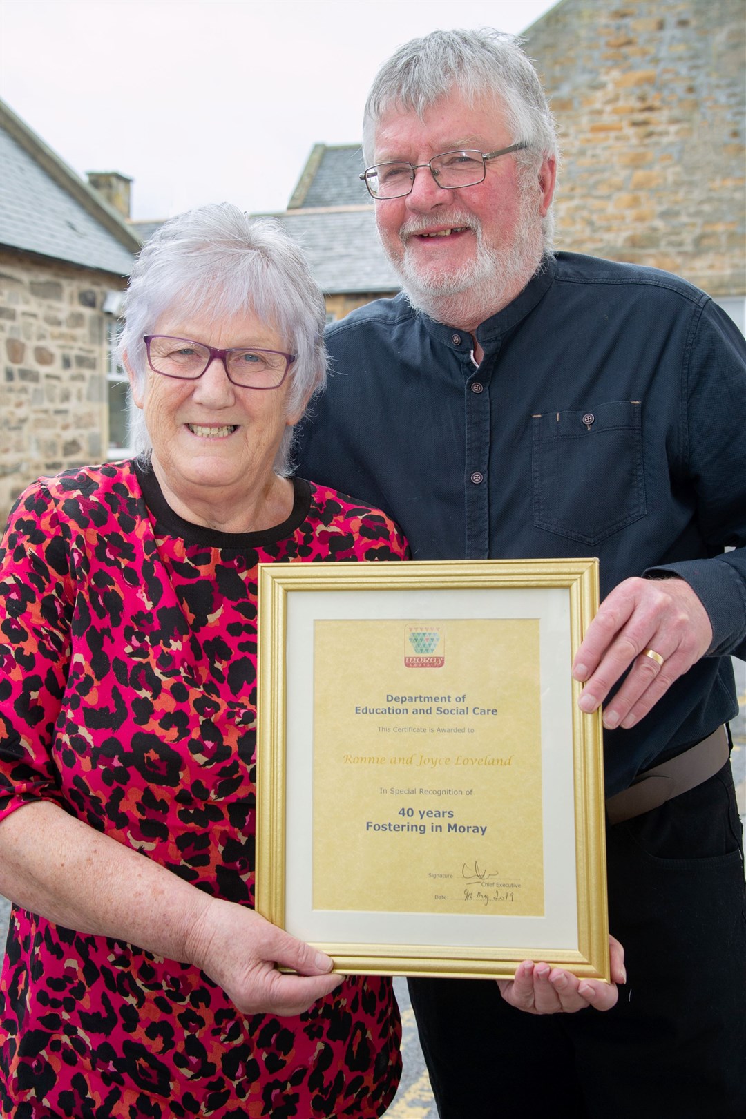 Ronnie and Joyce Loveland receiving a long service award last year.
