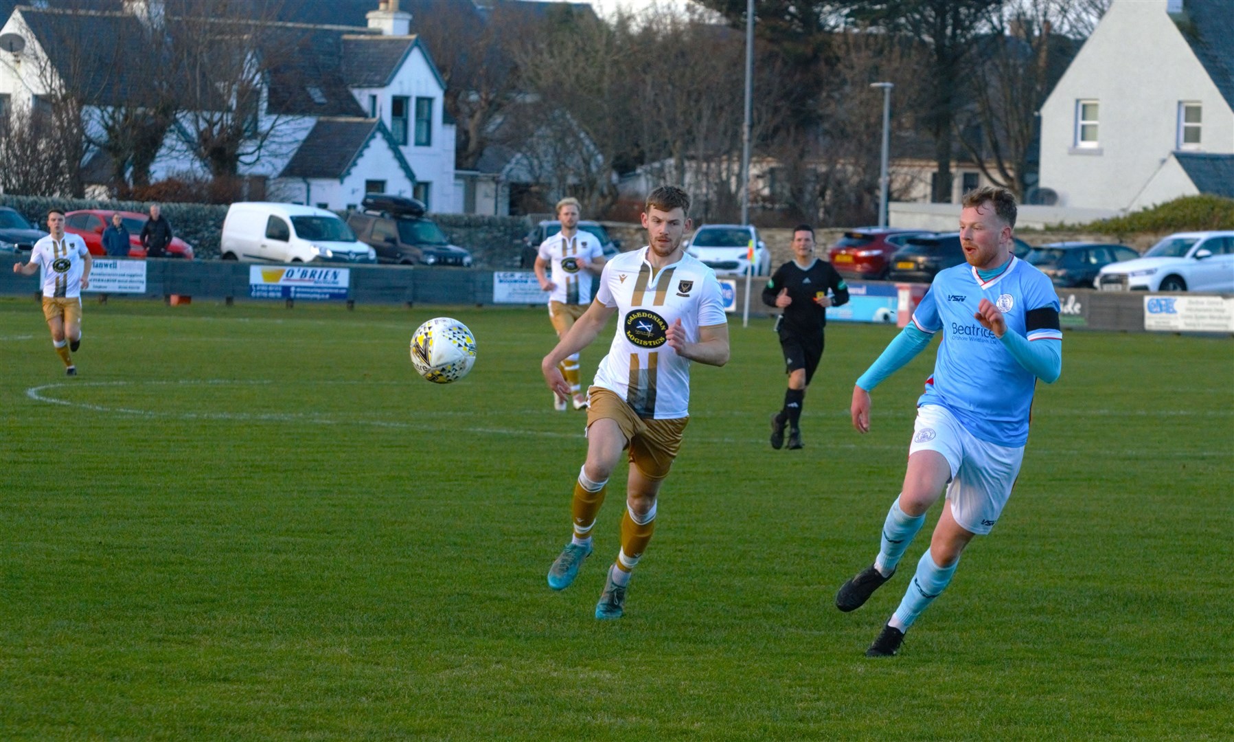 Andy Hunter scored Huntly's opener at Lossiemouth. Picture: Derek Lowe