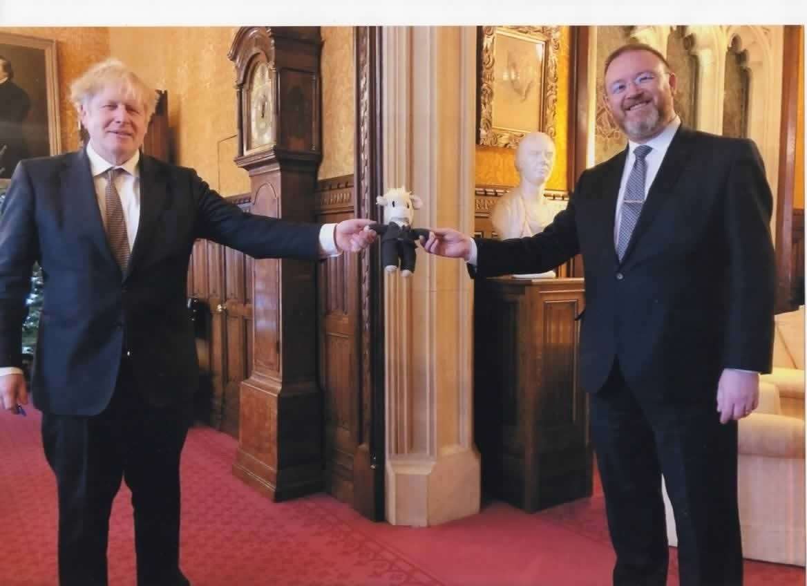 In happier times: MP David Duguid with the Prime Minister Boris Johnson.