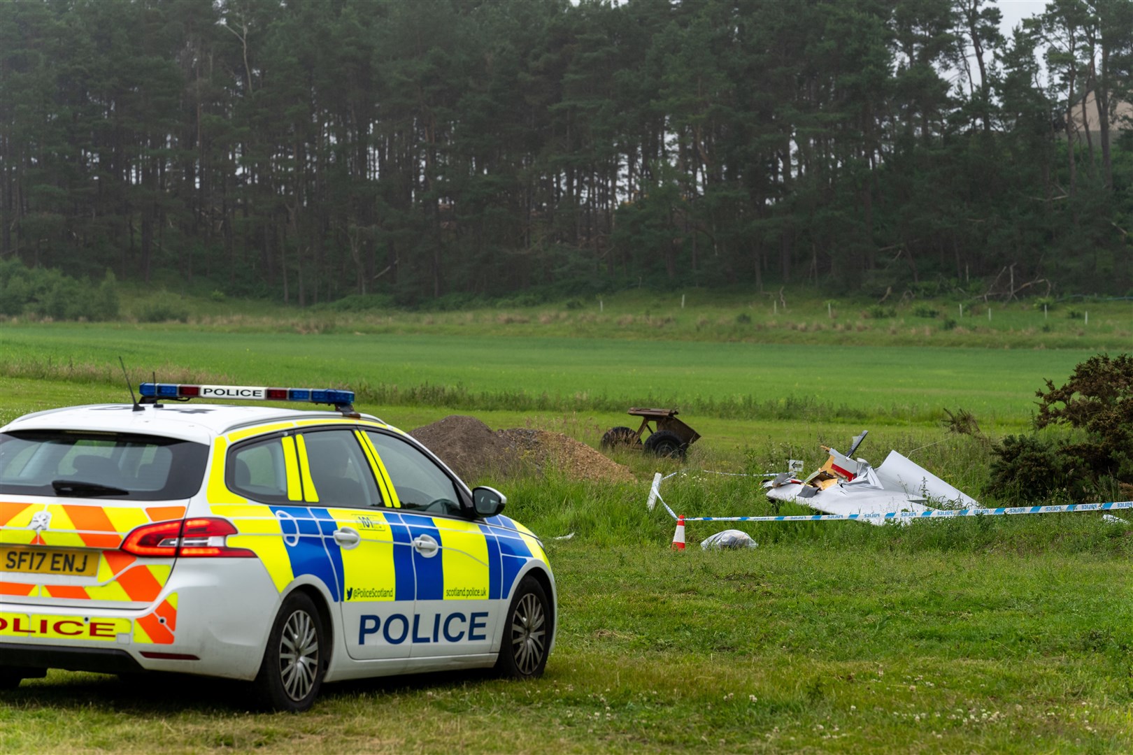 The scene of the glider crash within Highland Gliding Club at Birnie. Picture: JasperImage