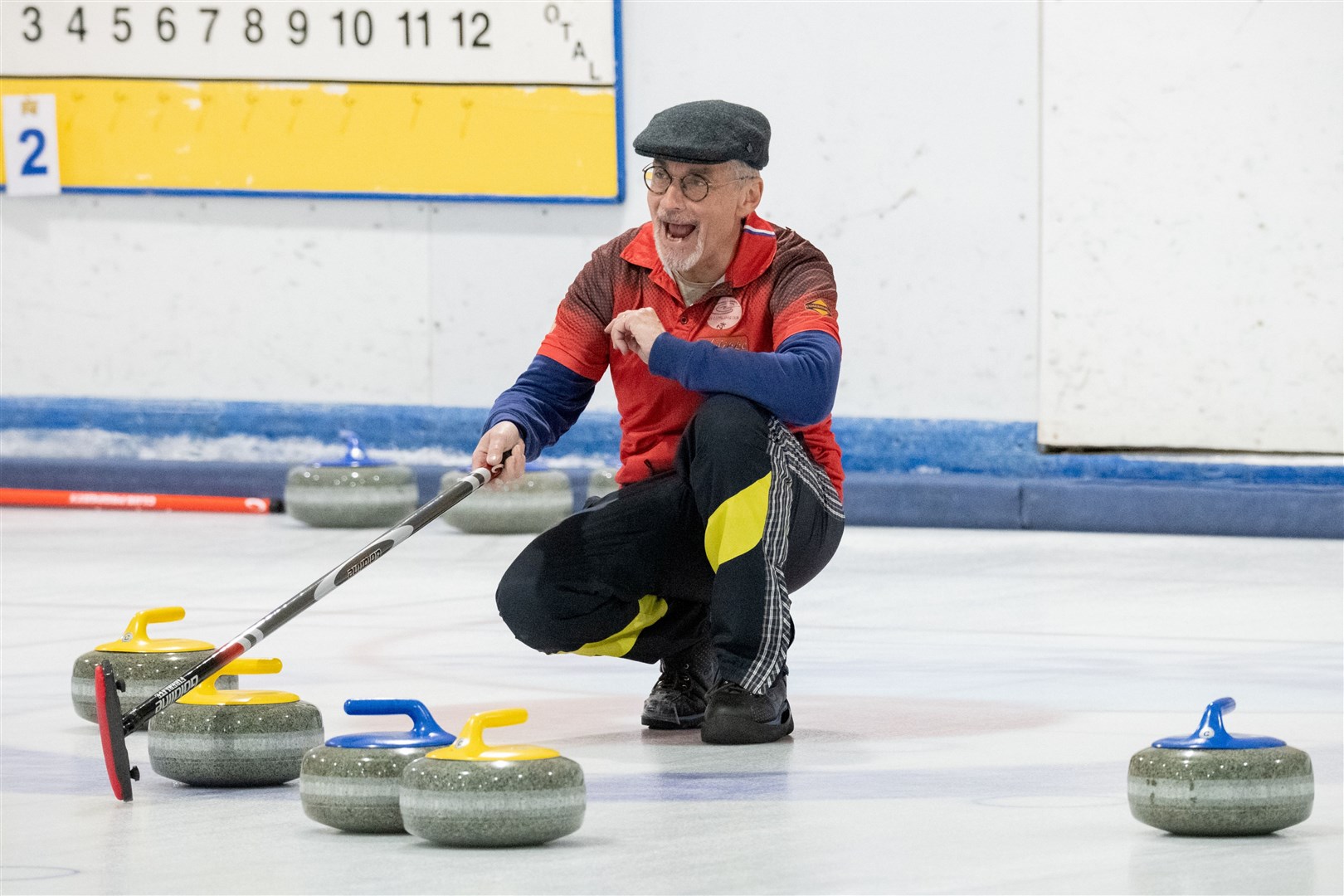 Philippe Therias from Nice, France. 14th annual Moray International Bonspiel - held at Moray Leisure Centre. Picture: Daniel Forsyth.