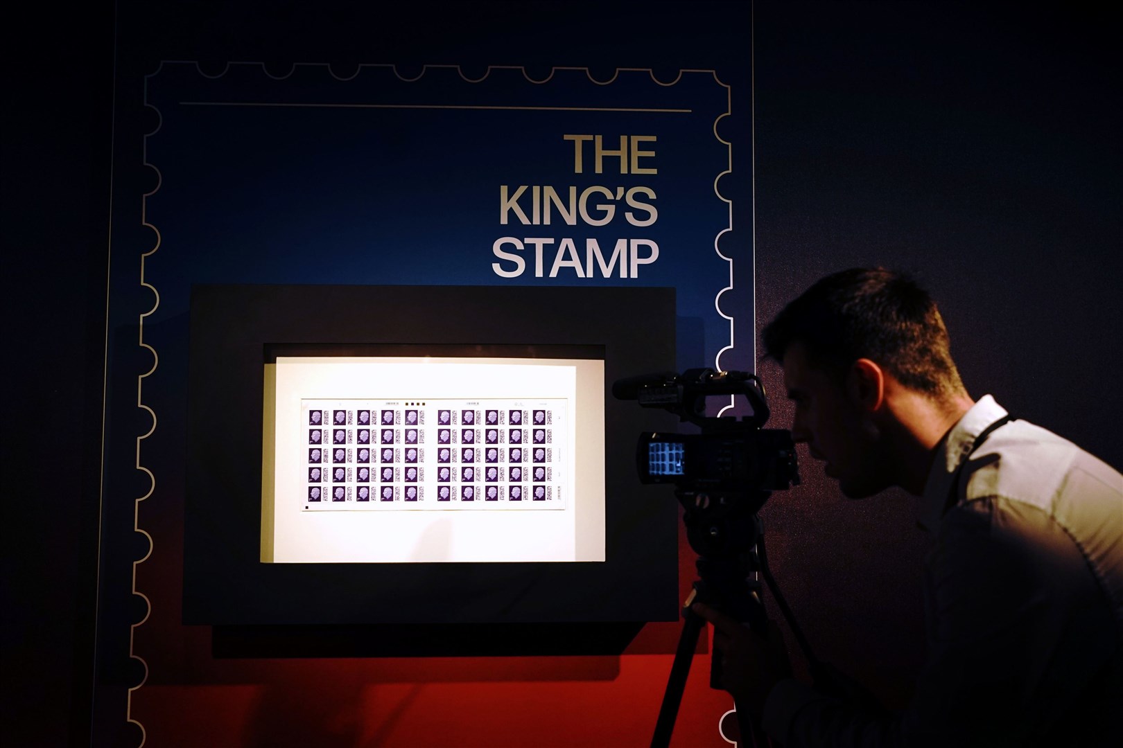 One of the first sheets of the 1st class definitive stamp featuring King Charles III (Victoria Jones/PA)