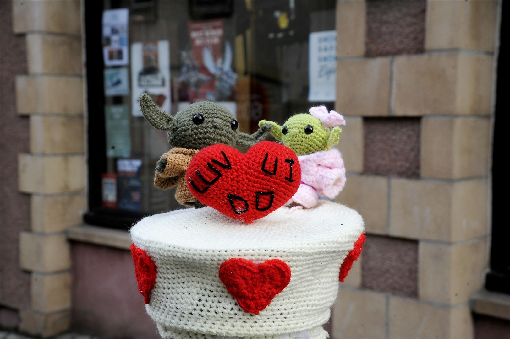 'Love you I do', is the message from Baby Yoda and friend. Picture: Becky Saunderson..