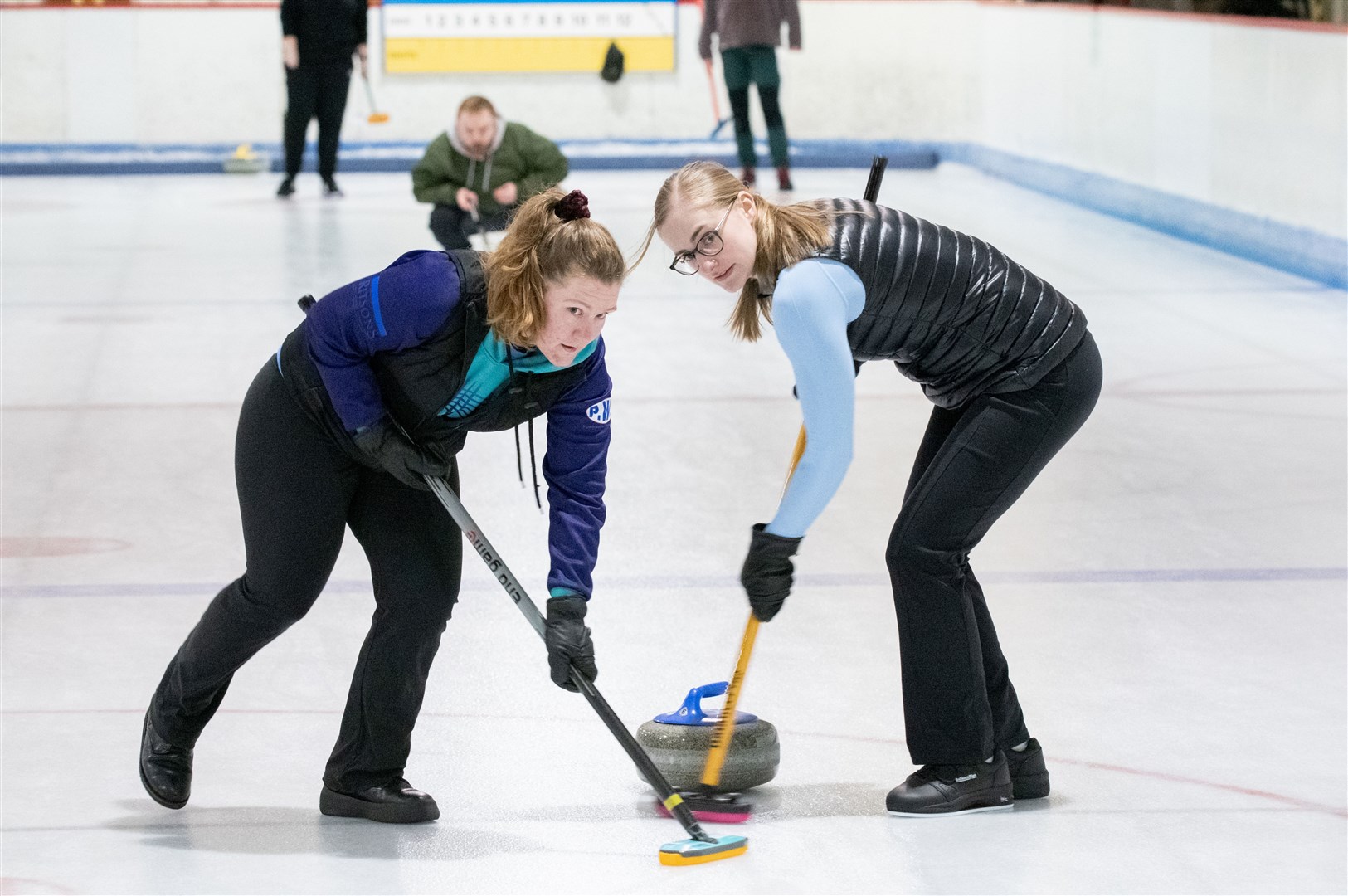 Eilidh Yeats and Sarah Ford.14th annual Moray International Bonspiel - held at Moray Leisure Centre. Picture: Daniel Forsyth.