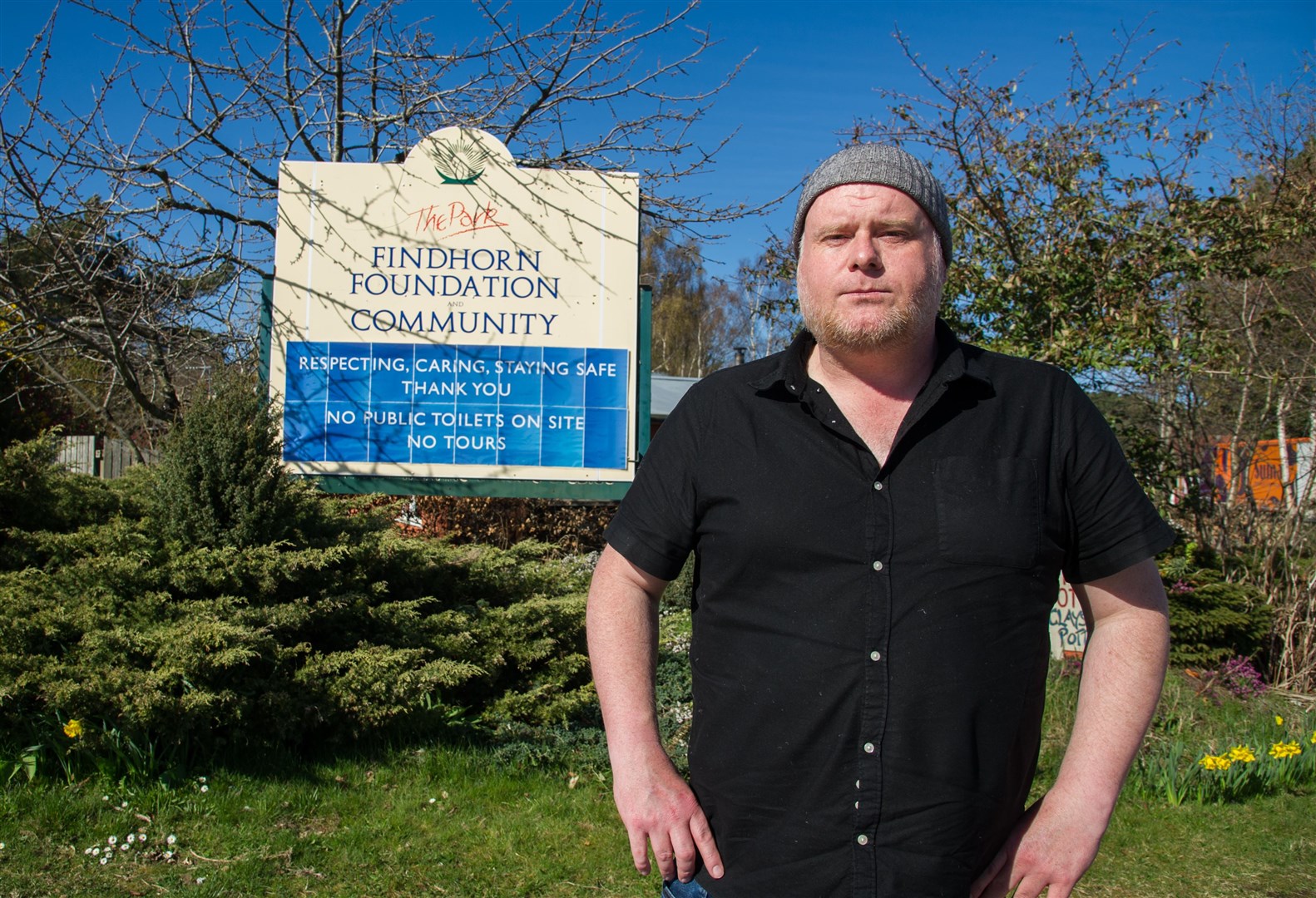 Jospeh Clark outside the Findhorn Foundation where he was made redundant and set fire to two buildings in revenge. Picture: Highland News and Media