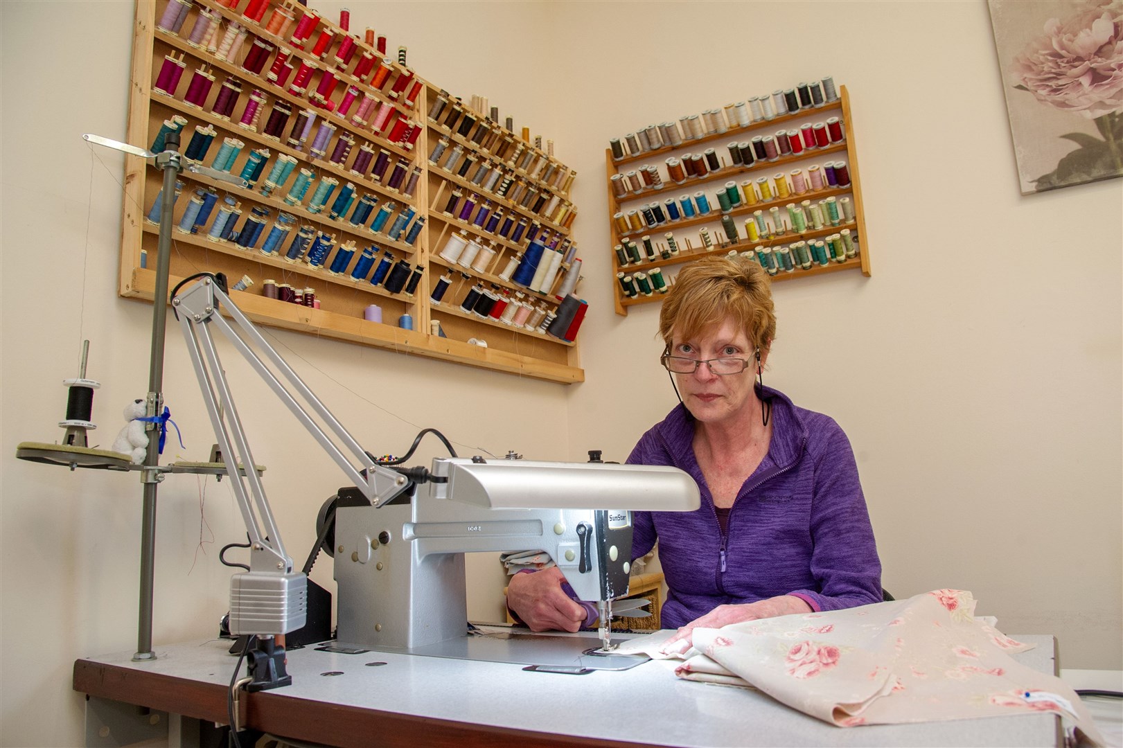 Lindsey Wyllie, who runs an alterations and sewing business based at Unique Ladieswear in Lossiemouth, is co-leading a hardworking volunteer team as part of Moray Scrubs' co-ordinated effort. Picture: Daniel Forsyth.
