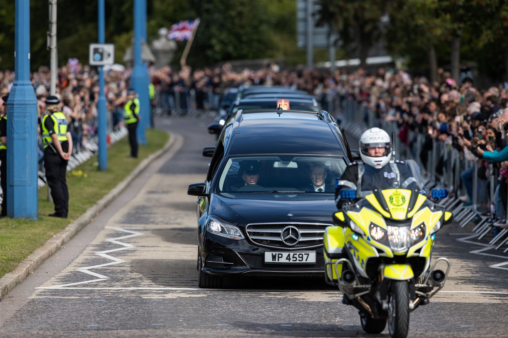 Well-wishers lined the streets in Aberdeen as the cortege passed (Paul Campbell/PA)