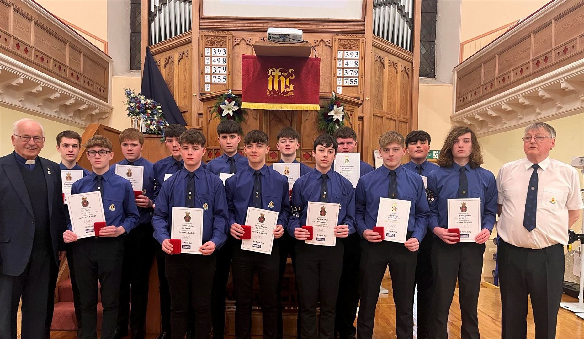 The Queens Badge winners with their badges and certificates. Picture: Buckie BB