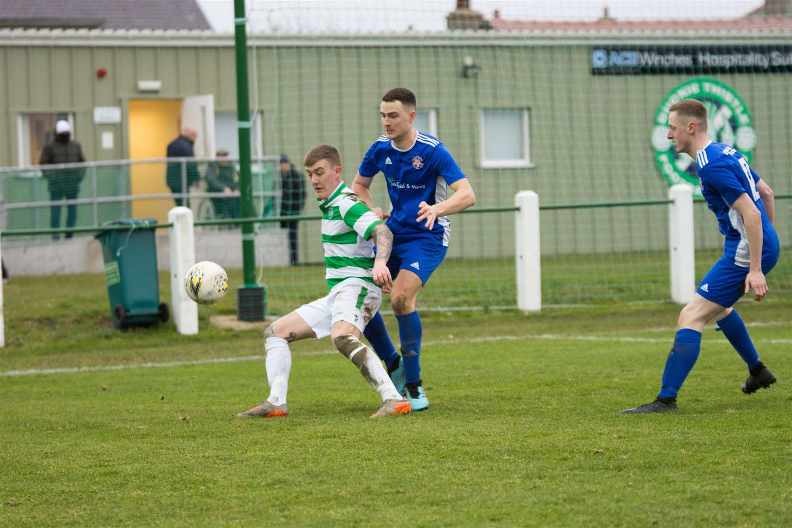 Tom Palmer during his Lossiemouth debut at Buckie.