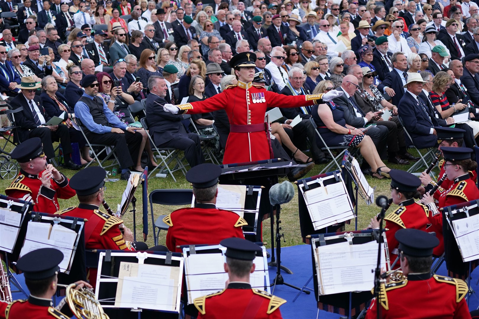 The service of remembrance at the National Memorial Arboretum (Jacob King/PA)
