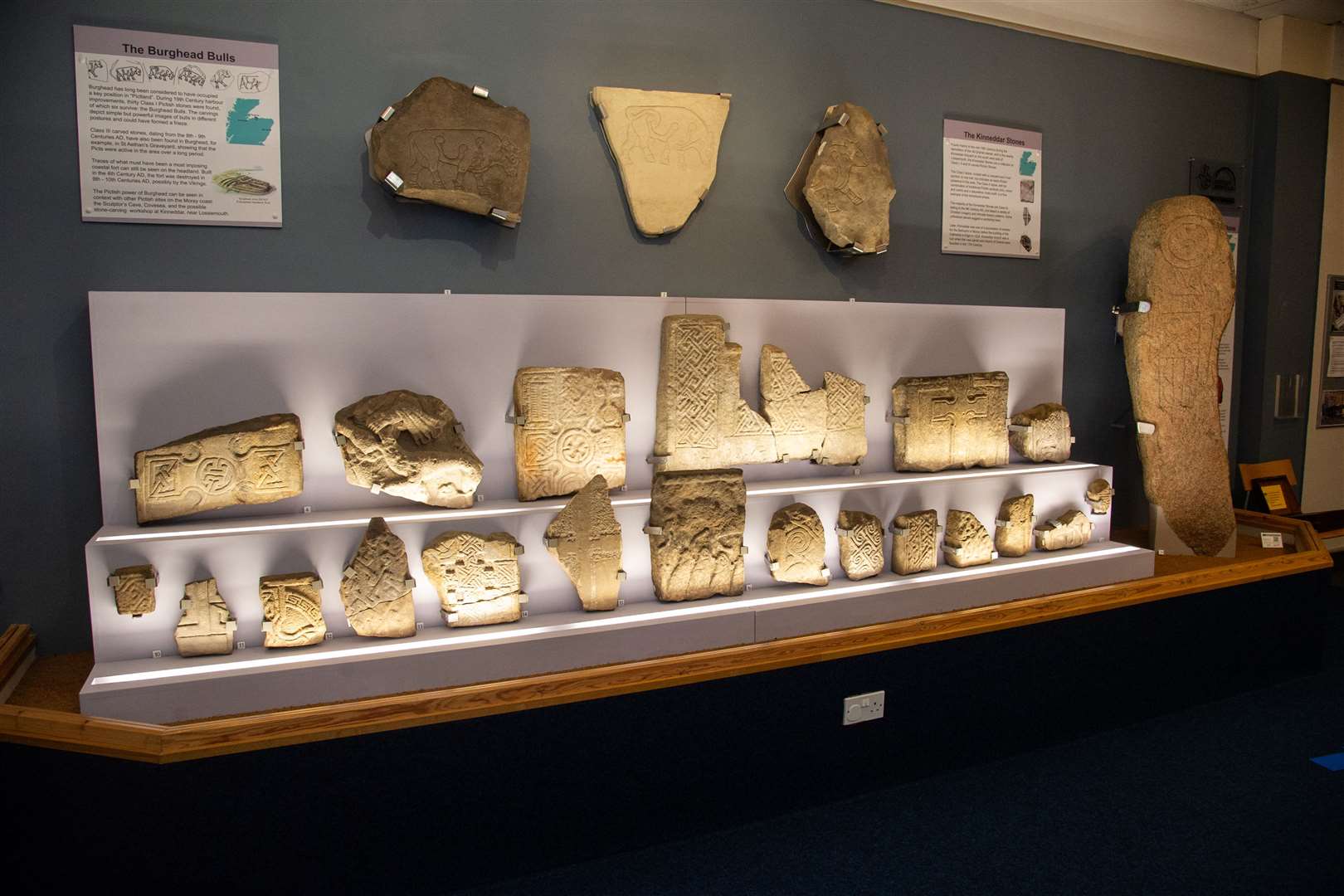 Pictish and early medieval carved stones at Elgin Museum. Picture: Daniel Forsyth.