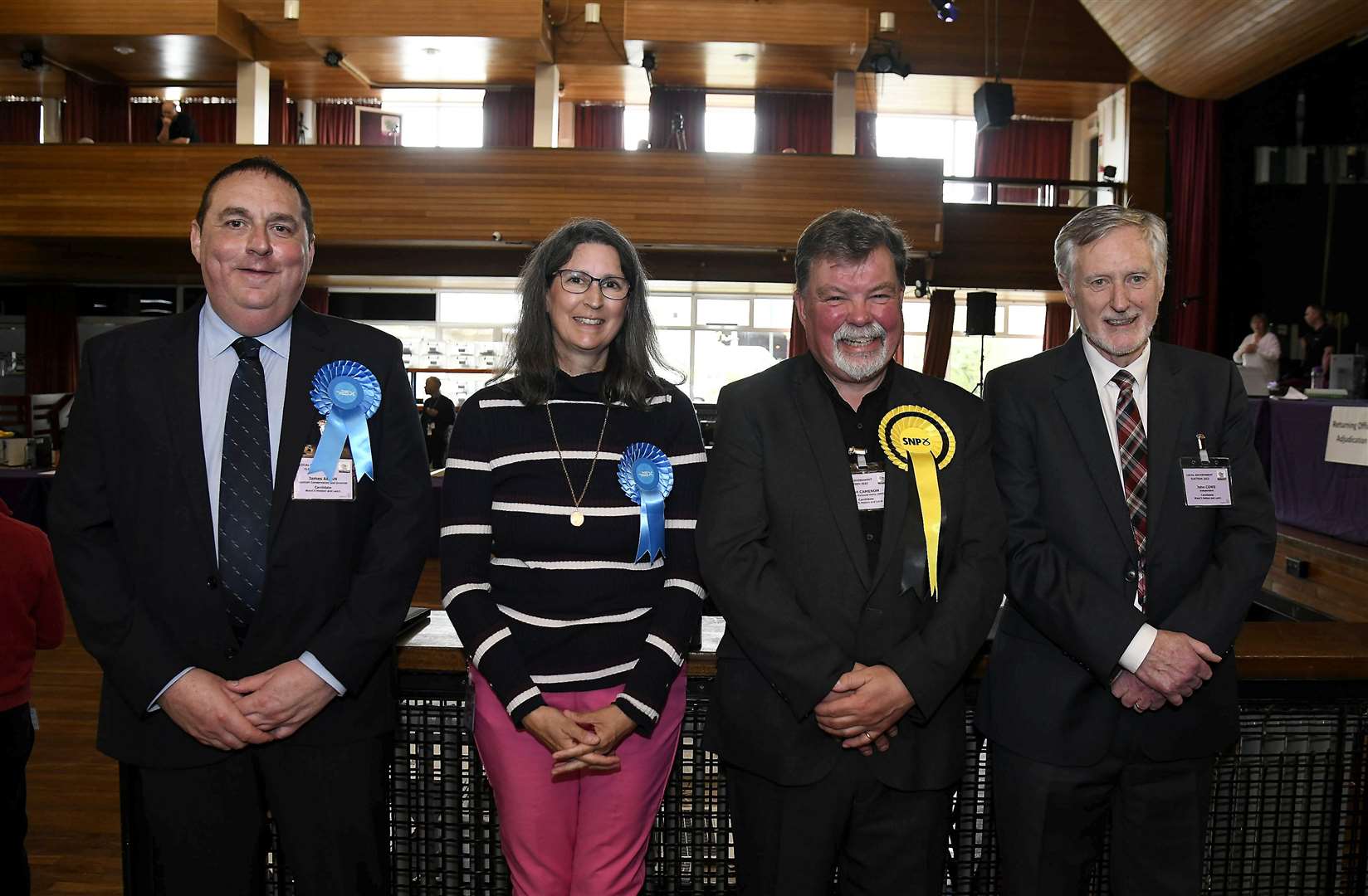Heldon & Laich councillors from left James Allan, Bridget Mustard, Neil Cameron and John Cowe...Moray Council Local Election May 2022...Picture: Becky Saunderson..