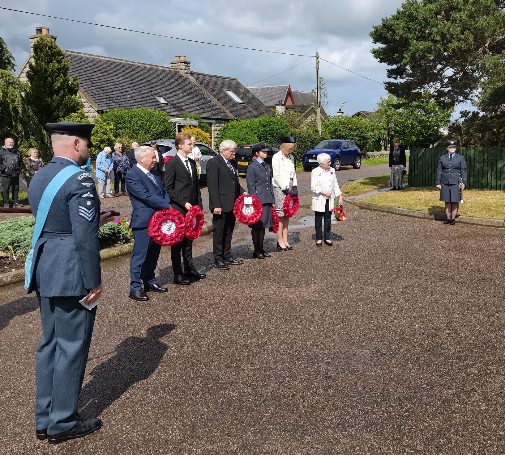 The wreath laying party prepare to pay their respects. Picture: LCC