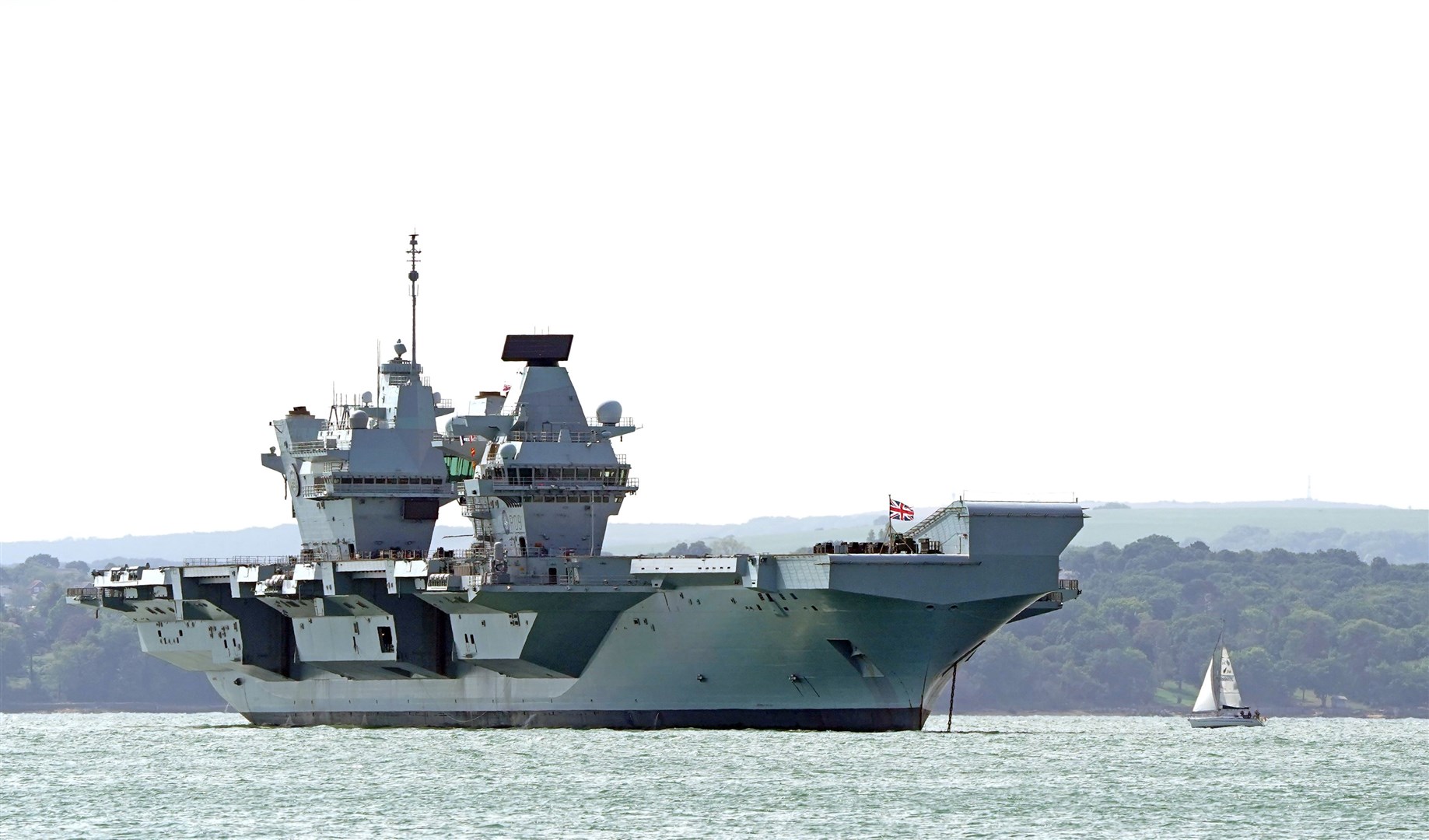HMS Prince of Wales, the £3 billion aircraft carrier which broke down off the Isle of Wight in August 2022 (Gareth Fuller/PA)