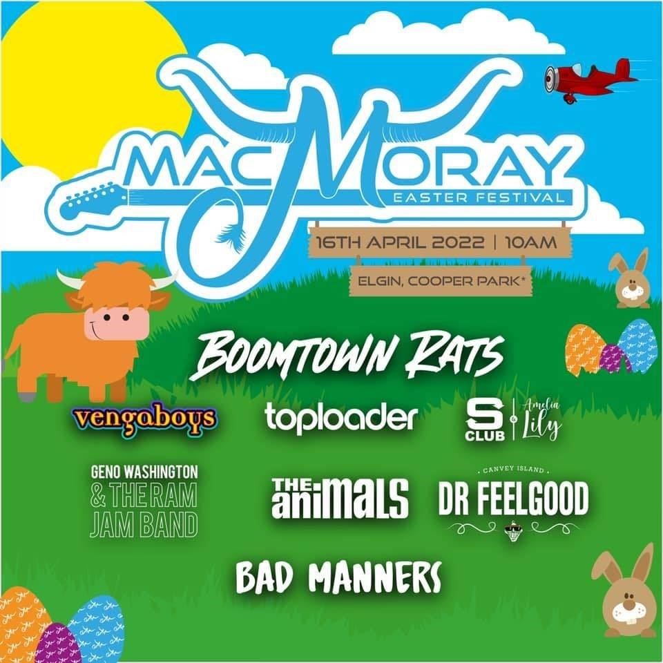 The MacMoray Family Easter Festival's full line-up.