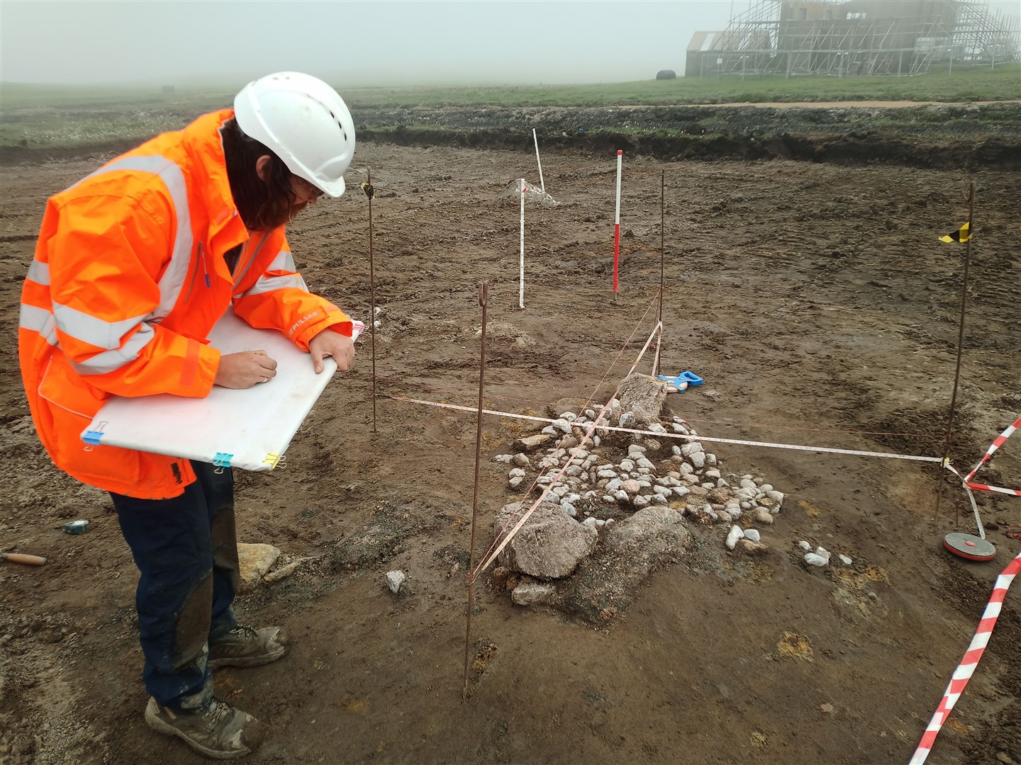 Bronze Age Discovery at Shetland Spaceport site. Picture: AOC Archaeology.