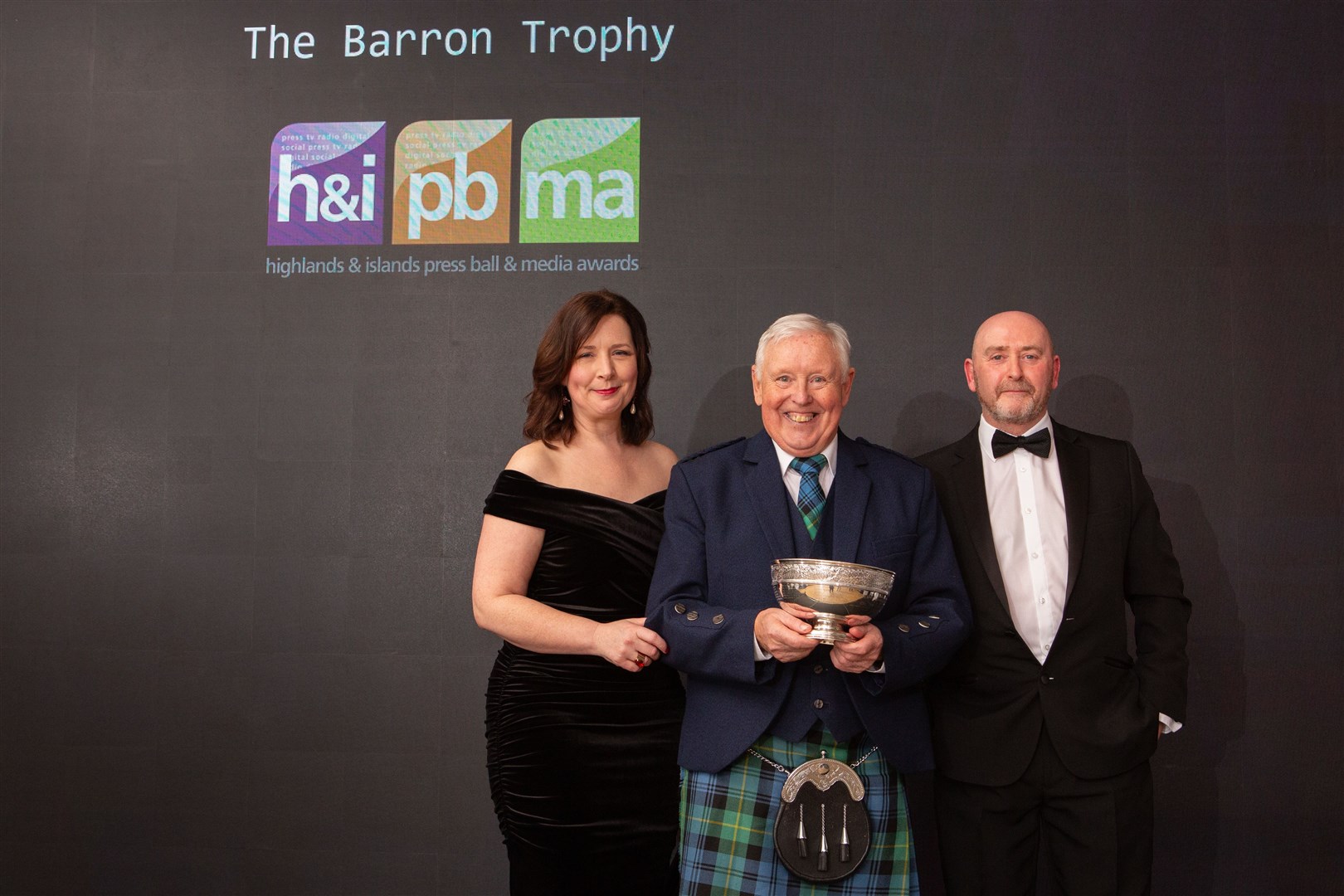 Gordon Fyfe (centre) won the Barron Trophy. Picture: Alison Gilbert