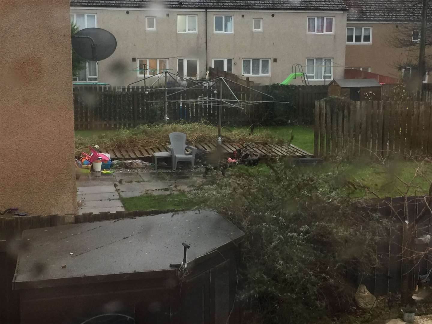 Storm damage photographed by Lossie resident Sara-Jayne Coull.
