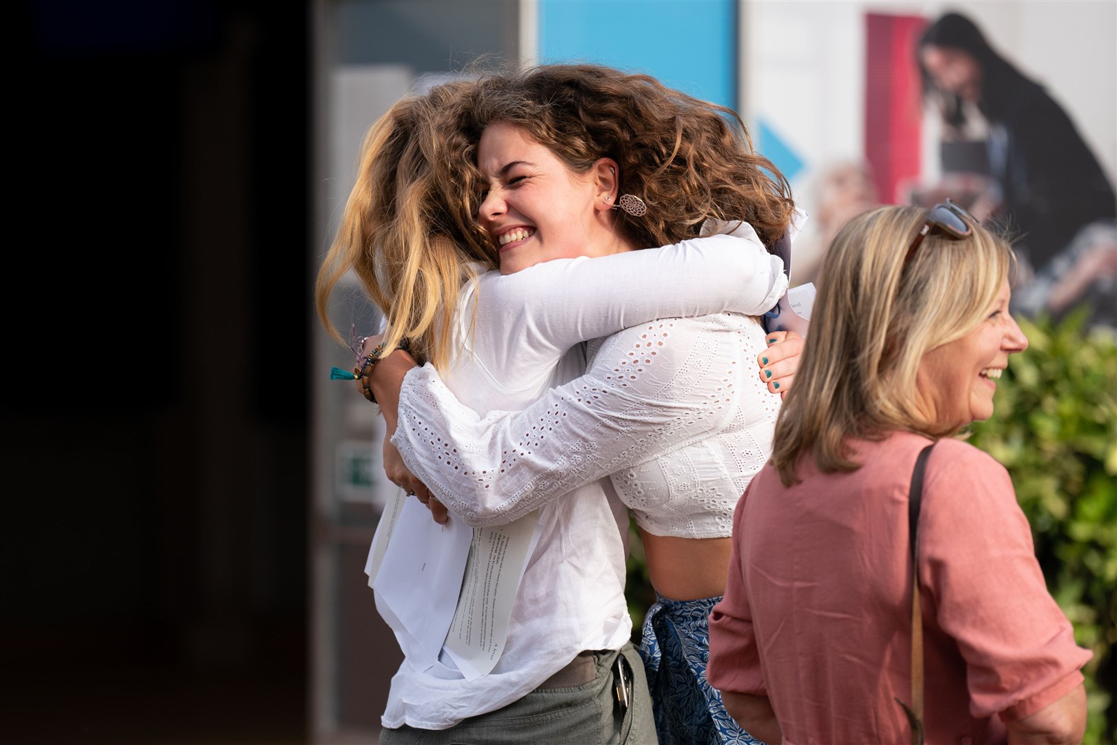 Millie Clark and Ella Cragg were thrilled with their results (Joe Giddens/PA)