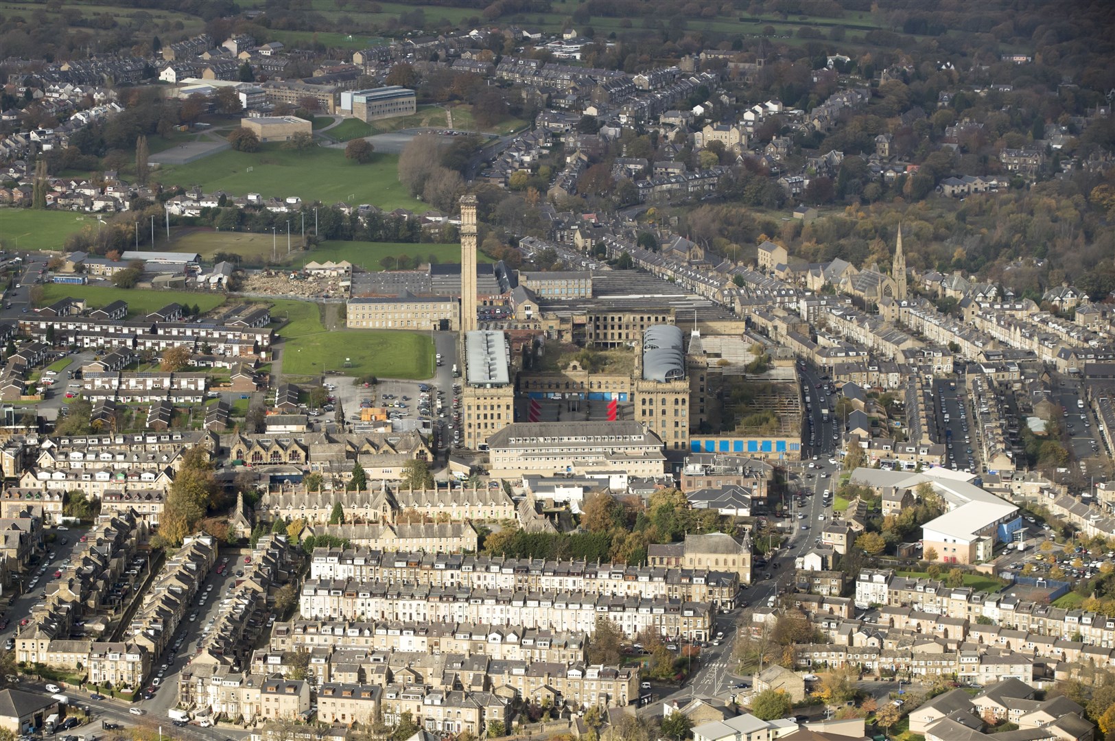 An aerial view of Lister Mills (Danny Lawson/PA)